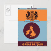 イギリスのビンテージな地図帳の表紙 ポストカード (正面/裏面)