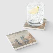 イギリスのフィッシャーガールズ3人(Tynemouth) ストーンコースター (横)