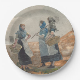 イギリスのフィッシャーガールズ3人(Tynemouth) ペーパープレート