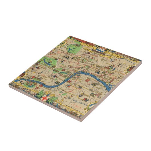 イギリスのフェスティバル: ロンドンの地図へのガイド タイル (側面)