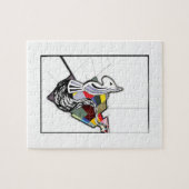 イギリスのブルテリアシュールアートチェススライド ジグソーパズル (横)