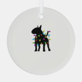 イギリスのブルテリア犬のクリスマスライト ガラスオーナメント (裏面)