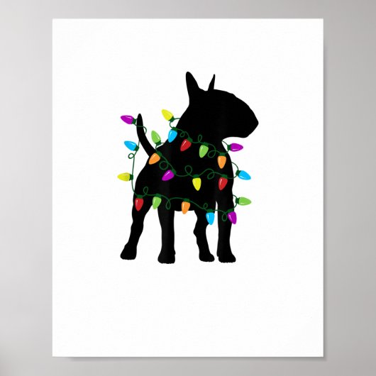 イギリスのブルテリア犬のクリスマスライト ポスター (正面)