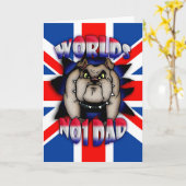 イギリスのブルドッグおよびイギリスを持つ父の日カードパパ、 カード (黄色い花)