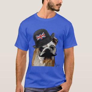 イギリスのブルドッグおよび山高帽 Tシャツ
