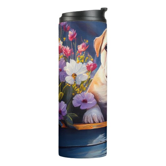 イギリスのブルドッグがパドルに:風光明媚な冒険 タンブラー (回転左)