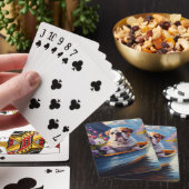 イギリスのブルドッグがパドルに：風光明媚な冒険 トランプ (インサイチュ)