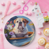 イギリスのブルドッグがパドルに:風光明媚な冒険 ペーパープレート (パーティー)