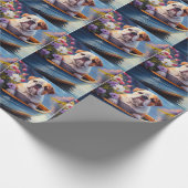 イギリスのブルドッグがパドルに：風光明媚な冒険 ラッピングペーパー (角)