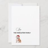 イギリスのブルドッグでサンタ・ハット・メリー・クリスマスレッド (裏面)