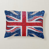 イギリスのブルドッグで組合旗を背景に アクセントクッション (裏面)
