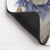 イギリスのブルドッグとジェスターカラーを着た子犬 マウスパッド (コーナー)