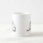 イギリスのブルドッグのステンシル コーヒーマグカップ (中央)