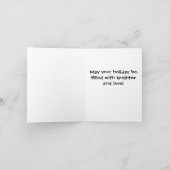 イギリスのブルドッグの子犬メリークリスマスカード シーズンカード (内部)