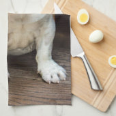 イギリスのブルドッグの子犬 キッチンタオル (四つ折り)