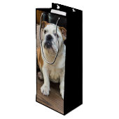 イギリスのブルドッグの子犬 ワインギフトバッグ (裏面アングル)