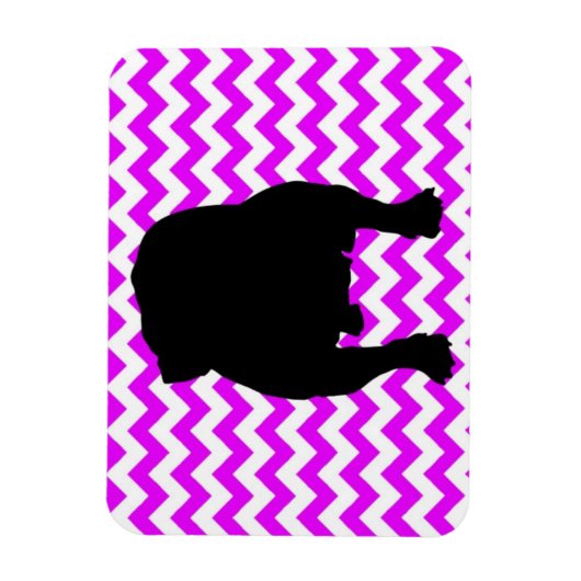 イギリスのブルドッグの影と完璧なピンクのシェブロン マグネット (縦)