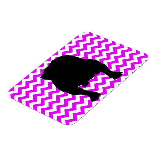 イギリスのブルドッグの影と完璧なピンクのシェブロン マグネット (左側)