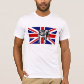 イギリスのブルドッグの英国国旗のイギリスの旗の雄牛犬 Tシャツ (正面)