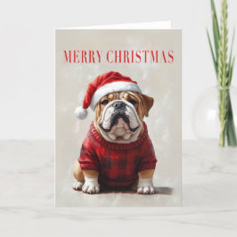 イギリスのブルドッグクリスマスカード サンキューカード