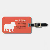 イギリスのブルドッグシルエットカスタム文字 ラゲッジタグ (正面横)