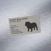 イギリスのブルドッグシルエットフェイクウッドグレイン マグネット名刺 (インサイチュ)