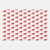 イギリスのブルドッグシルエットレッドウメリーーフマス ラッピングペーパーシート (正面3)