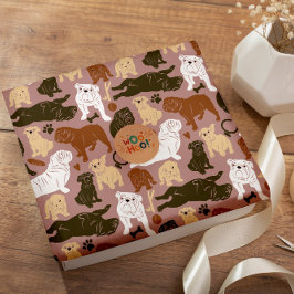 イギリスのブルドッグシルエット（ブラウントーン） ラッピングペーパー
