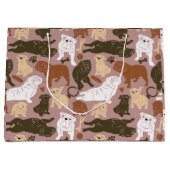 イギリスのブルドッグシルエット(ブラウントーン) ラージペーパーバッグ (正面)