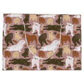 イギリスのブルドッグシルエット(ブラウントーン) ラージペーパーバッグ (裏面)
