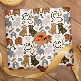 イギリスのブルドッグシルエット ラッピングペーパー