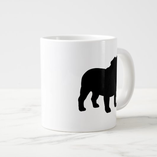 イギリスのブルドッグシルエット |犬の恋人 ジャンボコーヒーマグカップ (正面右)