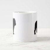 イギリスのブルドッグシルエット |犬の恋人 ジャンボコーヒーマグカップ (正面)