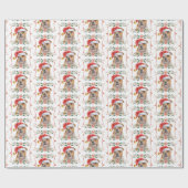 イギリスのブルドッグパターンクリスマス ラッピングペーパー (フラット)