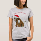イギリスのブルドッグパピースクリスマス Tシャツ (正面)