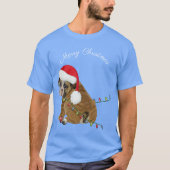 イギリスのブルドッグパピースクリスマス Tシャツ (正面)