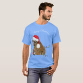 イギリスのブルドッグパピースクリスマス Tシャツ (正面フル)