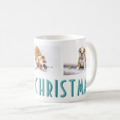 イギリスのブルドッグパピー写真コラージドッグクリスマス コーヒーマグカップ (正面右)