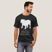 イギリスのブルドッグホワイトシルエット Tシャツ (正面フル)