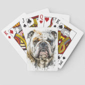 イギリスのブルドッグポートレート絵を描動物の野生動物 トランプ (裏面)