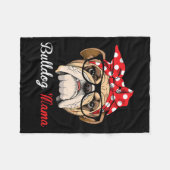 イギリスのブルドッグママでブルドッグ愛好家 フリースブランケット (正面(横))