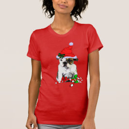 イギリスのブルドッグメリークリスマス Tシャツ