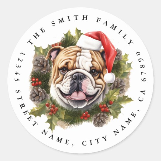 イギリスのブルドッグラウンドスティッカー ラウンドシール (正面)