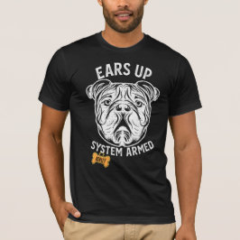イギリスのブルドッグ大犬が武装 Tシャツ