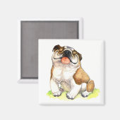 イギリスのブルドッグ子犬の漫画のマグネット マグネット (正面/裏面)