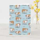 イギリスのブルドッグ模様 カード (黄色い花)