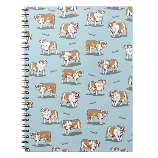 イギリスのブルドッグ模様 ノートブック (正面)