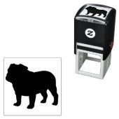 イギリスのブルドッグ犬がシルエットを育てる セルフインキングスタンプ (インサイチュ)