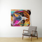 イギリスのブルドッグ犬ペットかわいい可愛い動物 タペストリー (インサイチュ(横))