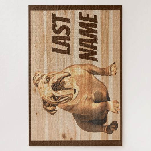 イギリスのブルドッグ素朴ウッド ジグソーパズル (縦)